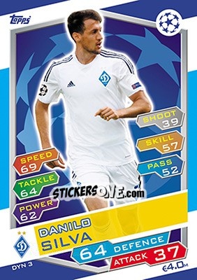 Sticker Danilo Silva - UEFA Champions League 2016-2017. Match Attax - Topps