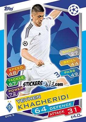 Figurina Yevhen Khacheridi - UEFA Champions League 2016-2017. Match Attax - Topps