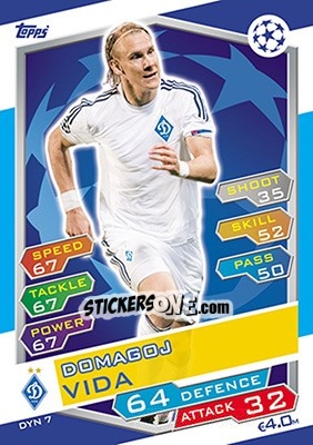 Sticker Domagoj Vida - UEFA Champions League 2016-2017. Match Attax n. DYN7 - Topps