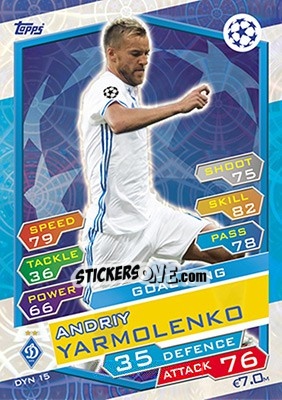 Figurina Andriy Yarmolenko - UEFA Champions League 2016-2017. Match Attax - Topps