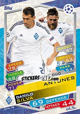 Cromo Danilo Silva / Antunes - UEFA Champions League 2016-2017. Match Attax - Topps