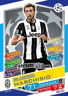 Sticker Claudio Marchisio - UEFA Champions League 2016-2017. Match Attax n. JUV8 - Topps
