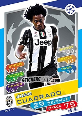 Sticker Juan Cuadrado - UEFA Champions League 2016-2017. Match Attax n. JUV11 - Topps