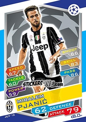 Sticker Miralem Pjanic - UEFA Champions League 2016-2017. Match Attax n. JUV12 - Topps