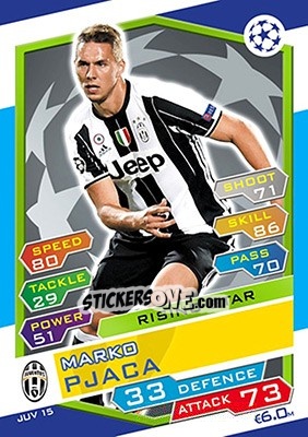 Sticker Marko Pjaca - UEFA Champions League 2016-2017. Match Attax n. JUV15 - Topps