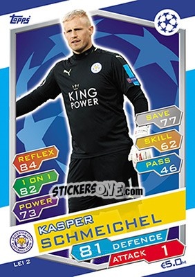 Sticker Kasper Schmeichel - UEFA Champions League 2016-2017. Match Attax - Topps