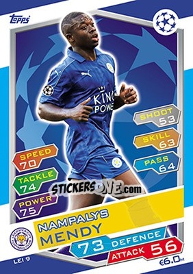 Sticker Nampalys Mendy - UEFA Champions League 2016-2017. Match Attax n. LEI9 - Topps