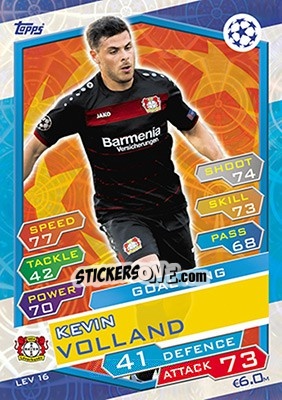 Sticker Kevin Volland - UEFA Champions League 2016-2017. Match Attax n. LEV16 - Topps