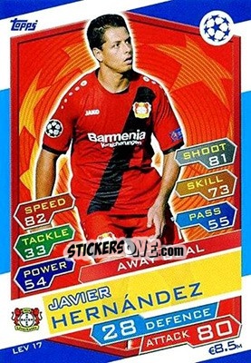 Sticker Javier Hernández - UEFA Champions League 2016-2017. Match Attax - Topps