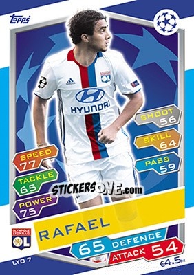 Figurina Rafael da Silva - UEFA Champions League 2016-2017. Match Attax - Topps