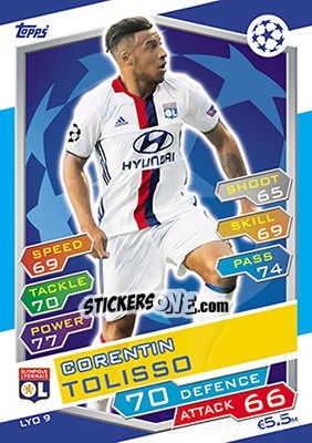 Sticker Corentin Tolisso - UEFA Champions League 2016-2017. Match Attax n. LYO9 - Topps