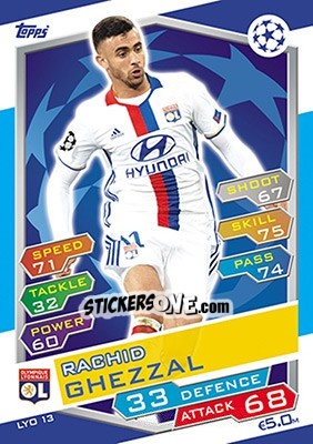 Figurina Rachid Ghezzal - UEFA Champions League 2016-2017. Match Attax - Topps