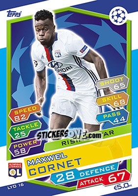 Sticker Maxwel Cornet - UEFA Champions League 2016-2017. Match Attax - Topps