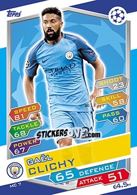 Sticker Gaël Clichy - UEFA Champions League 2016-2017. Match Attax - Topps