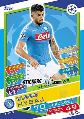 Cromo Elseid Hysaj - UEFA Champions League 2016-2017. Match Attax - Topps