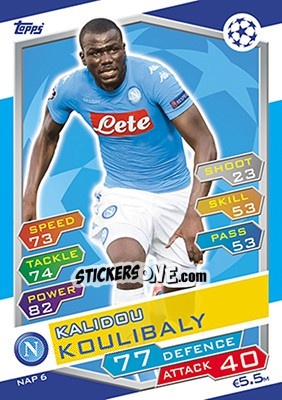 Sticker Kalidou Koulibaly - UEFA Champions League 2016-2017. Match Attax - Topps
