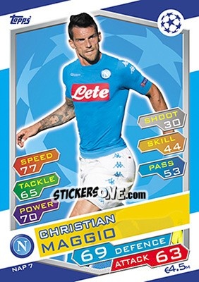 Sticker Christian Maggio - UEFA Champions League 2016-2017. Match Attax - Topps