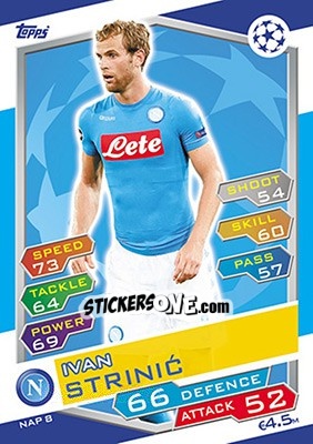Sticker Ivan Strinic - UEFA Champions League 2016-2017. Match Attax n. NAP8 - Topps