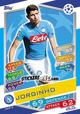 Sticker Jorginho - UEFA Champions League 2016-2017. Match Attax - Topps