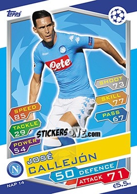 Figurina José Callejón - UEFA Champions League 2016-2017. Match Attax - Topps