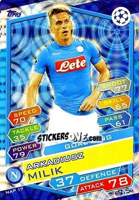 Sticker Arkadiusz Milik - UEFA Champions League 2016-2017. Match Attax n. NAP17 - Topps