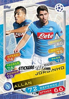 Sticker Allan / Jorginho - UEFA Champions League 2016-2017. Match Attax - Topps