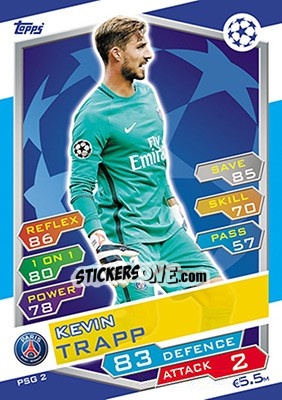 Sticker Kevin Trapp - UEFA Champions League 2016-2017. Match Attax n. PSG2 - Topps