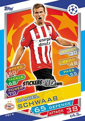 Sticker Daniel Schwaab - UEFA Champions League 2016-2017. Match Attax - Topps