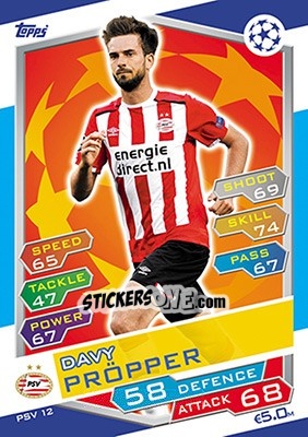 Sticker Davy Pröpper - UEFA Champions League 2016-2017. Match Attax - Topps