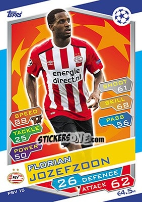 Sticker Florian Jozefzoon - UEFA Champions League 2016-2017. Match Attax - Topps