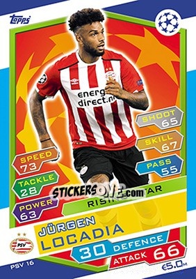 Sticker Jürgen Locadia - UEFA Champions League 2016-2017. Match Attax - Topps