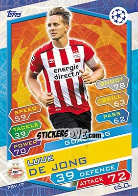 Figurina Luuk de Jong - UEFA Champions League 2016-2017. Match Attax - Topps