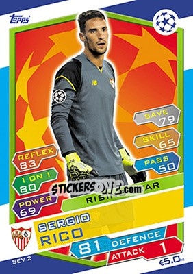 Sticker Sergio Rico - UEFA Champions League 2016-2017. Match Attax - Topps