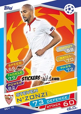 Figurina Steven Nzonzi - UEFA Champions League 2016-2017. Match Attax - Topps