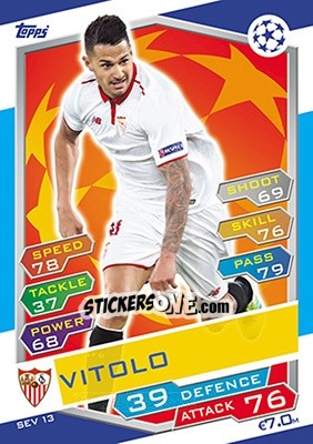 Cromo Vitolo - UEFA Champions League 2016-2017. Match Attax - Topps