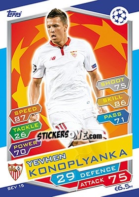 Sticker Yevhen Konoplyanka - UEFA Champions League 2016-2017. Match Attax - Topps