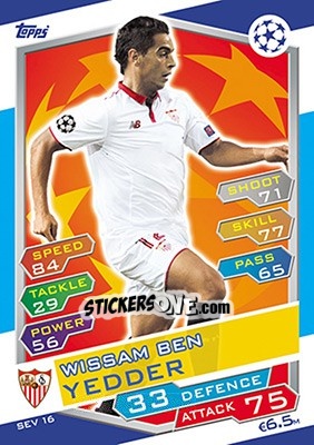 Sticker Wissam Ben Yedder - UEFA Champions League 2016-2017. Match Attax n. SEV16 - Topps