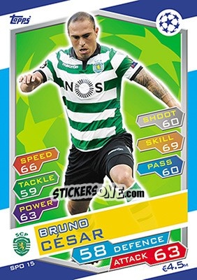 Cromo Bruno César - UEFA Champions League 2016-2017. Match Attax - Topps