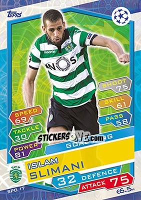 Sticker Islam Slimani - UEFA Champions League 2016-2017. Match Attax - Topps