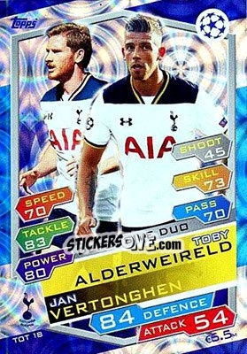 Sticker Jan Vertonghen / Toby Alderweireld - UEFA Champions League 2016-2017. Match Attax n. TOT18 - Topps