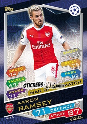 Sticker Aaron Ramsey - UEFA Champions League 2016-2017. Match Attax n. MM5 - Topps