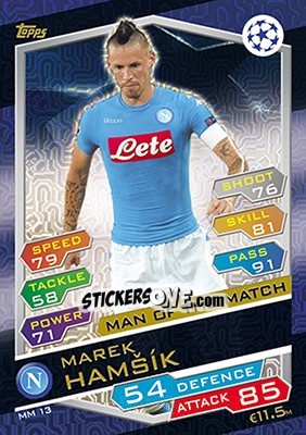 Sticker Marek Hamšík - UEFA Champions League 2016-2017. Match Attax - Topps