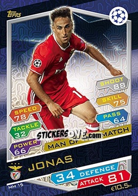 Cromo Jonas - UEFA Champions League 2016-2017. Match Attax - Topps