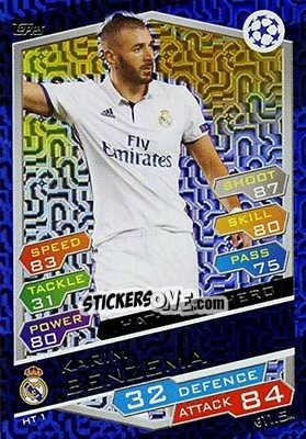 Sticker Karim Benzema - UEFA Champions League 2016-2017. Match Attax n. HT1 - Topps