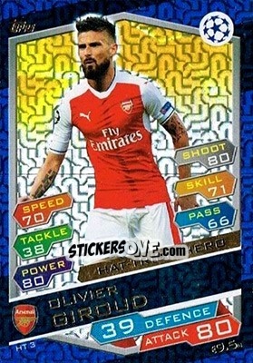 Sticker Olivier Giroud - UEFA Champions League 2016-2017. Match Attax n. HT3 - Topps
