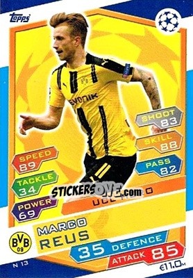 Sticker Marco Reus - UEFA Champions League 2016-2017. Match Attax n. N13 - Topps