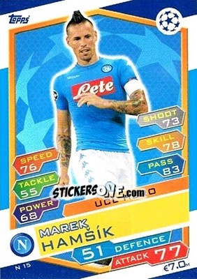 Cromo Marek Hamsik - UEFA Champions League 2016-2017. Match Attax n. N15 - Topps