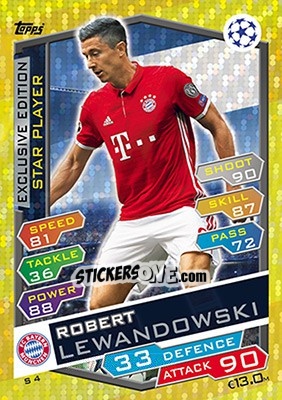 Sticker Robert Lewandowski - UEFA Champions League 2016-2017. Match Attax - Topps