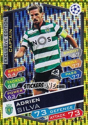 Sticker Adrien Silva - UEFA Champions League 2016-2017. Match Attax n. S5 - Topps