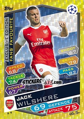 Cromo Jack Wilshere - UEFA Champions League 2016-2017. Match Attax - Topps